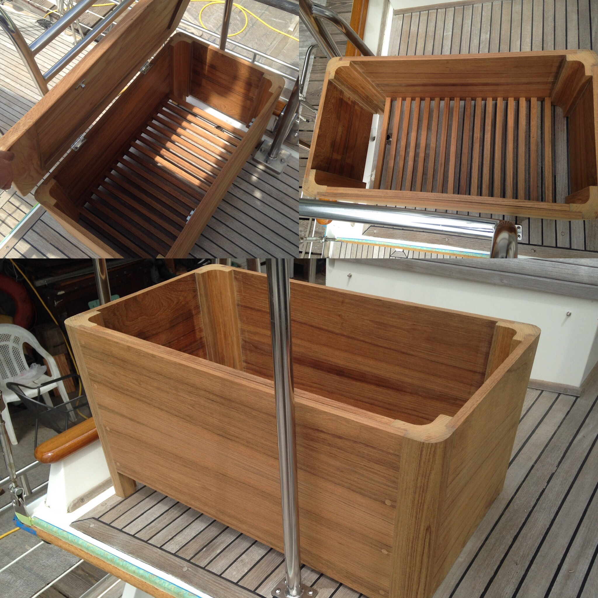 Teak deck box - custom woodworking