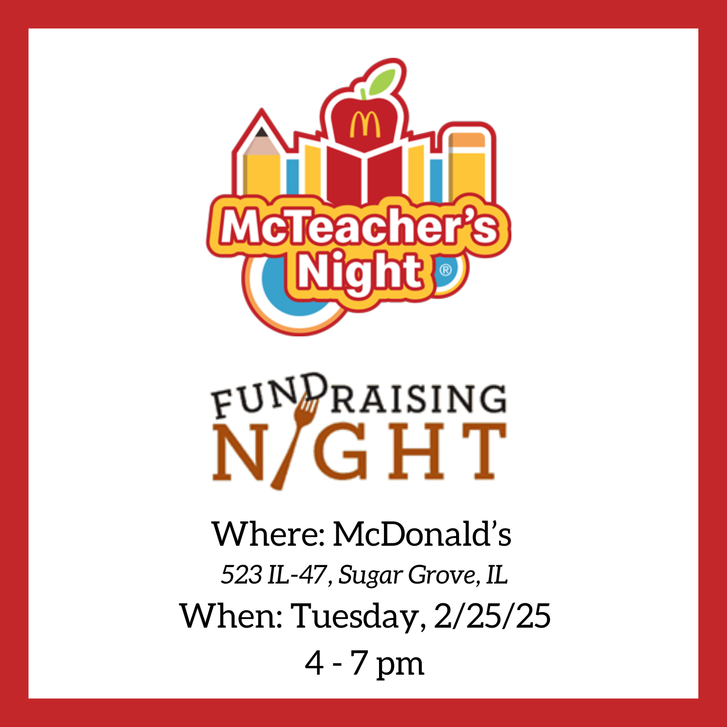 PTO Fundraiser at McDonald's