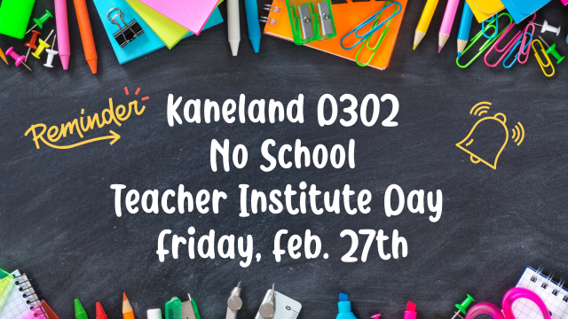 No School - February 27th - Teacher Institute Day
