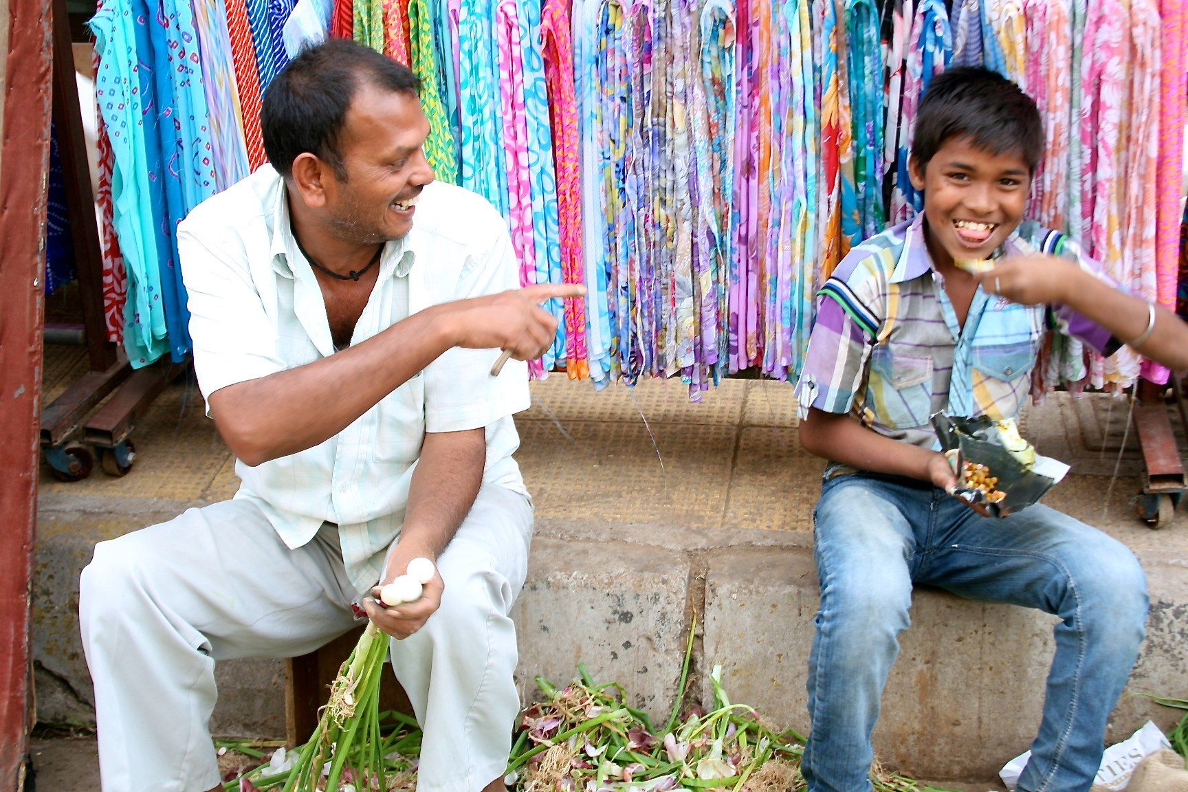 Father and son in Mumbai