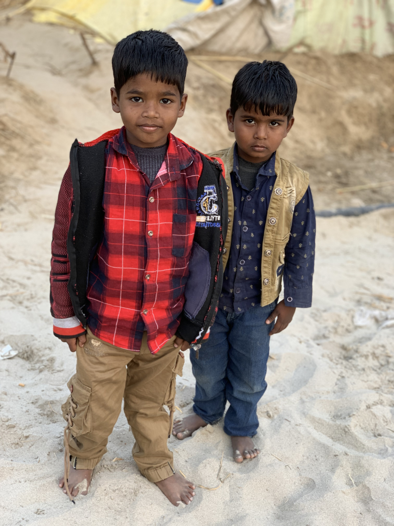 Children in the Tent City, Kumbh Mela, Prayagraj, India