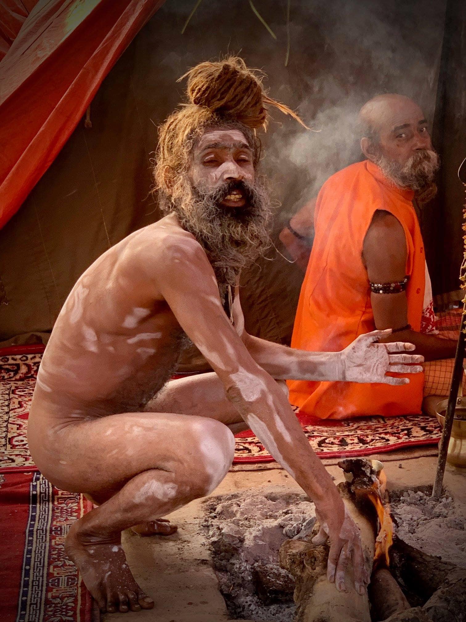 Sadhu at the Juna Akhara tents, Kumbh Mela, Prayagraj, India