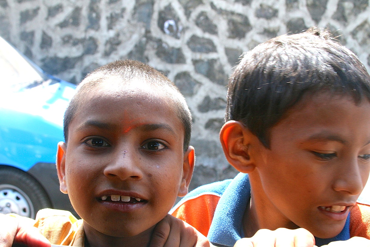 Friends at Chowpatty Beach, Mumbai, India