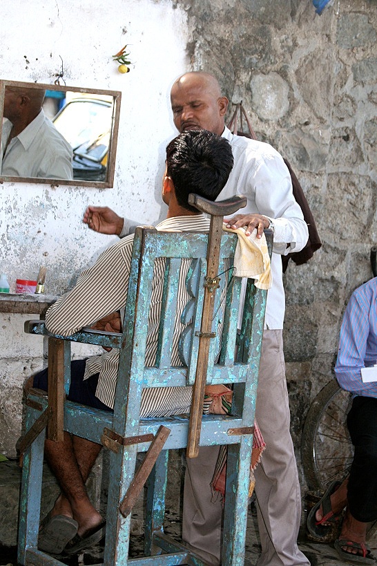 Street Barber, Dehli, India