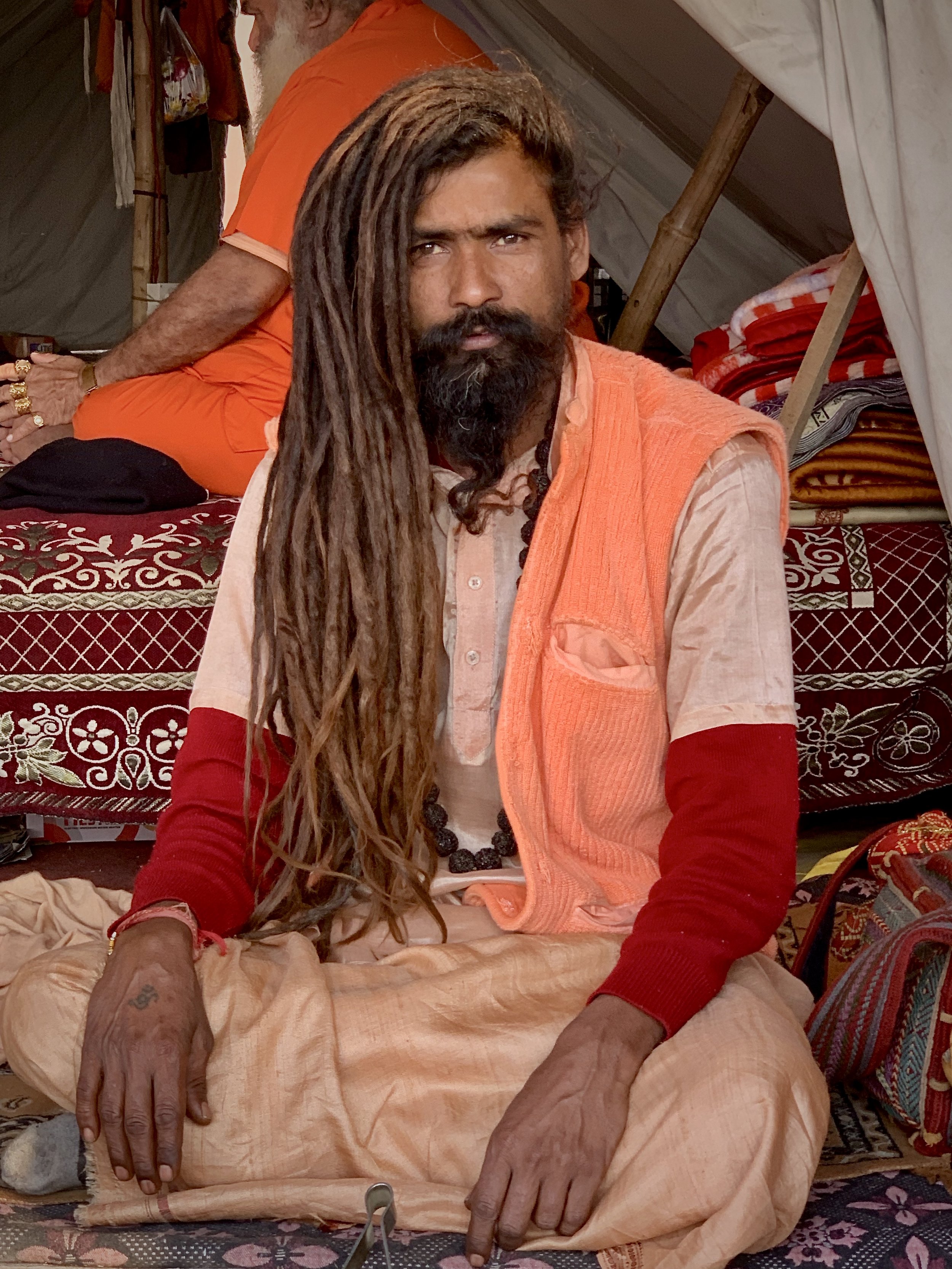 Sadhu at the Juna Akhara tents, Kumbh Mela, Prayagraj, India