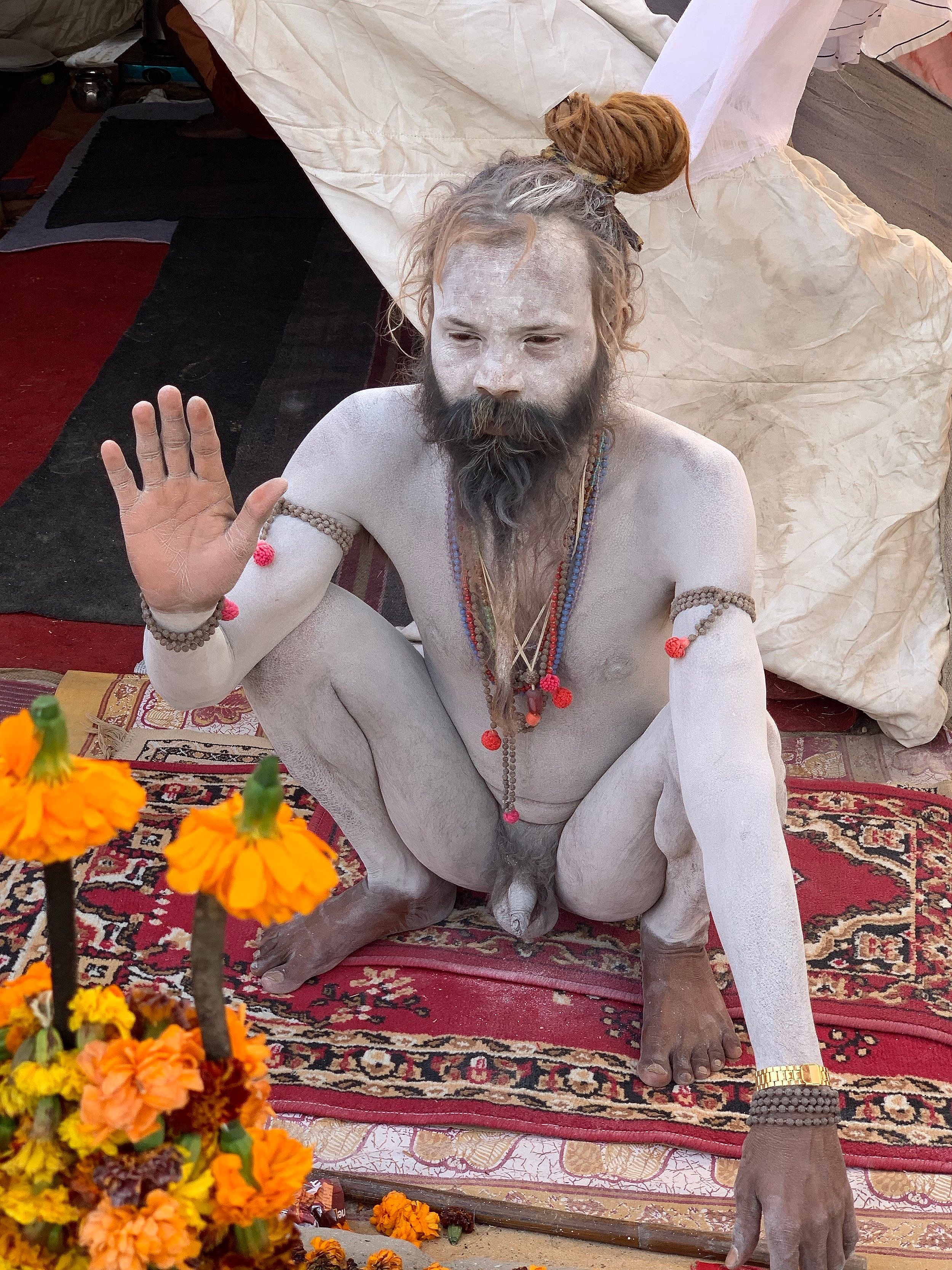 Naga of the Juna Akhara, Kumbh Mela, Prayagraj, India