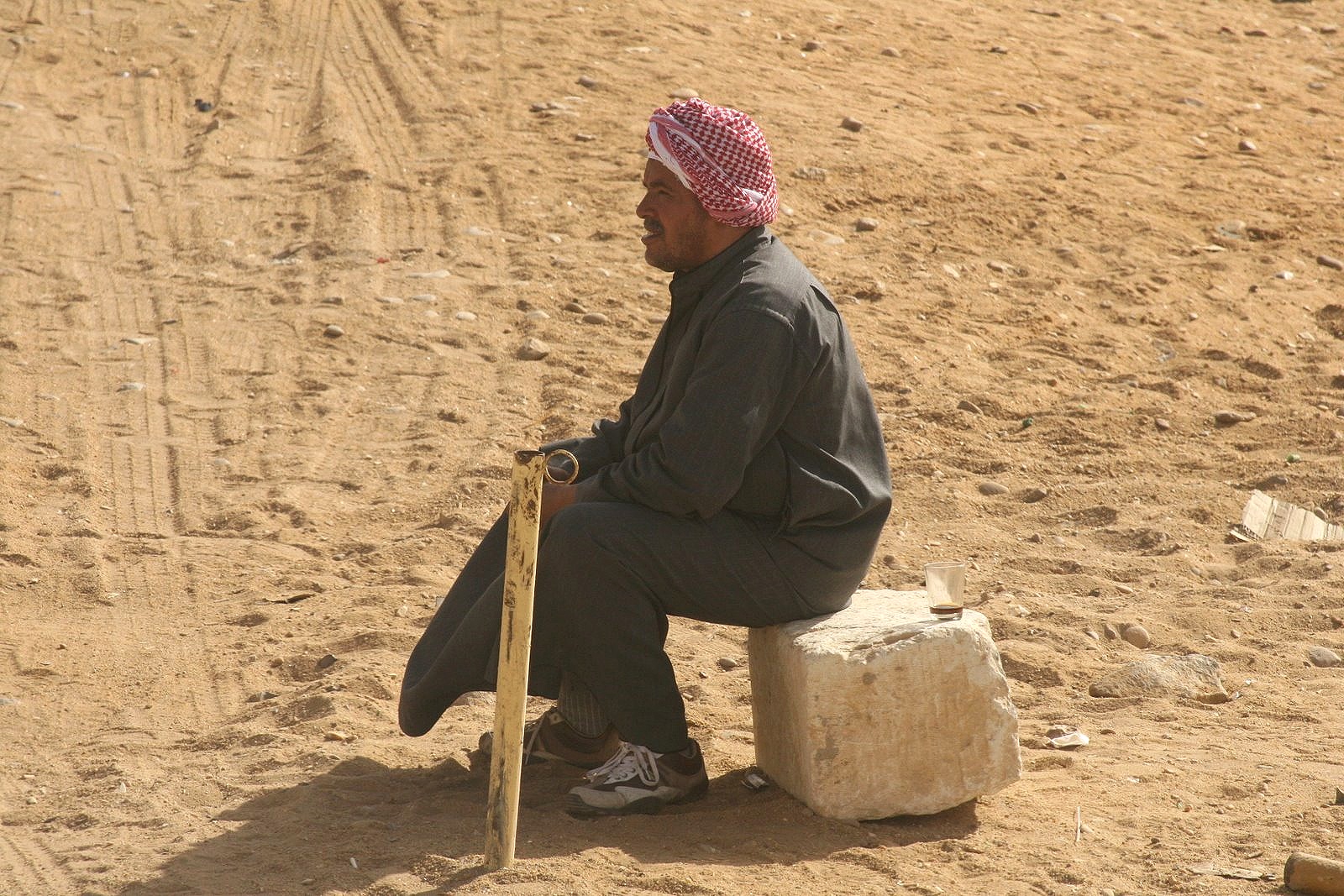 Man resting at Giza, Egypt