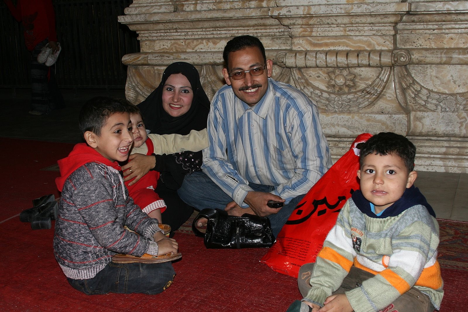 Family relaxing inside the Citadel, Cairo, Egypt