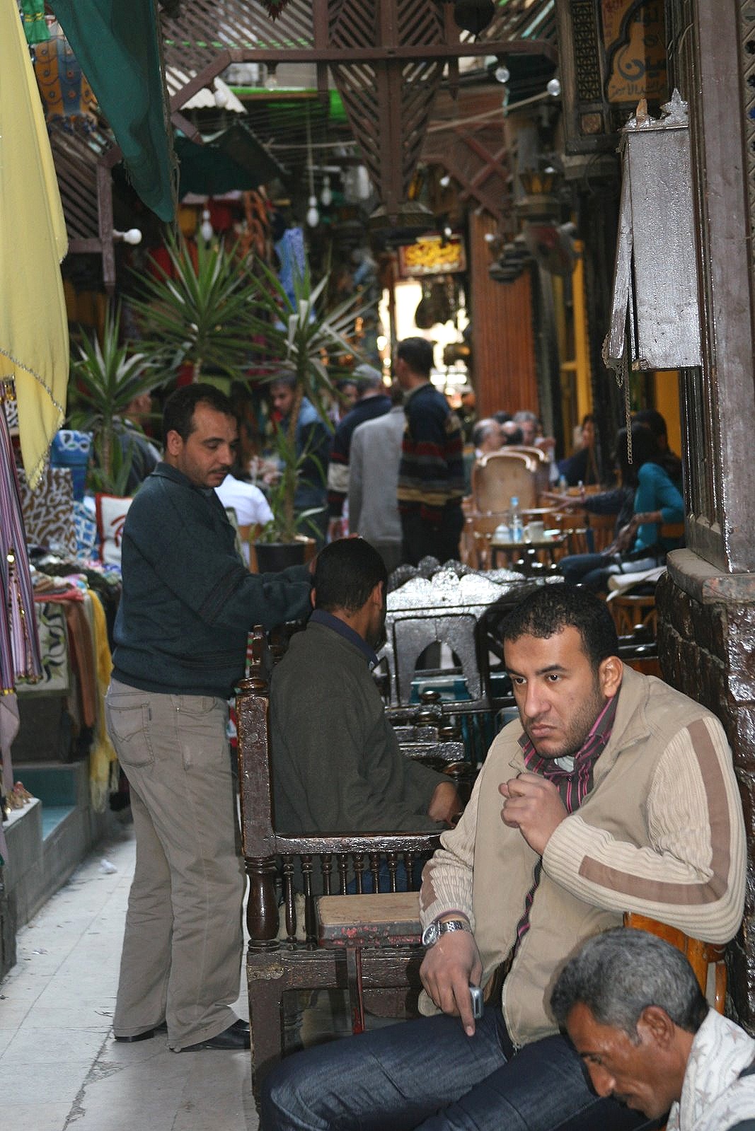 Locals at the Khan El-Khalii Bazaar, Cairo, Egypt