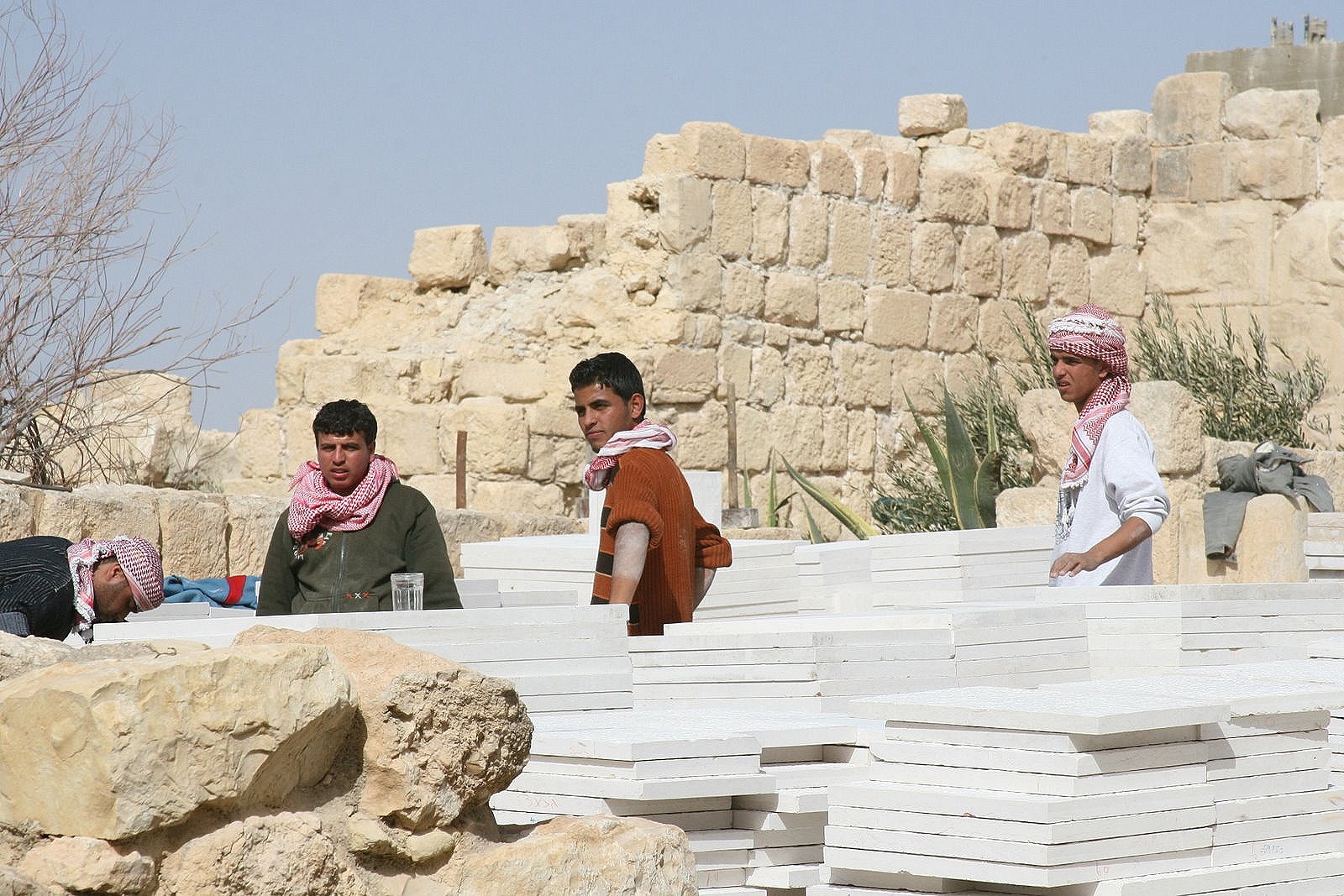 Stone workers at Madaba, Jordan