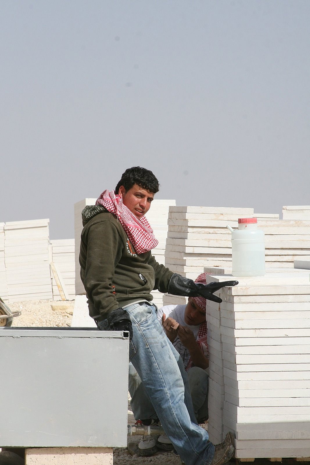 Stone worker at Madaba, Jordan