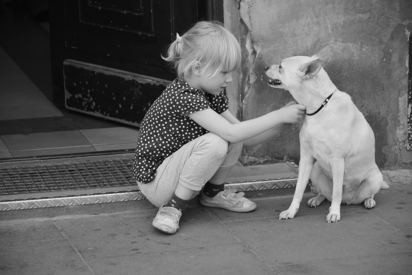 Girl with dog, Warsaw, Poland