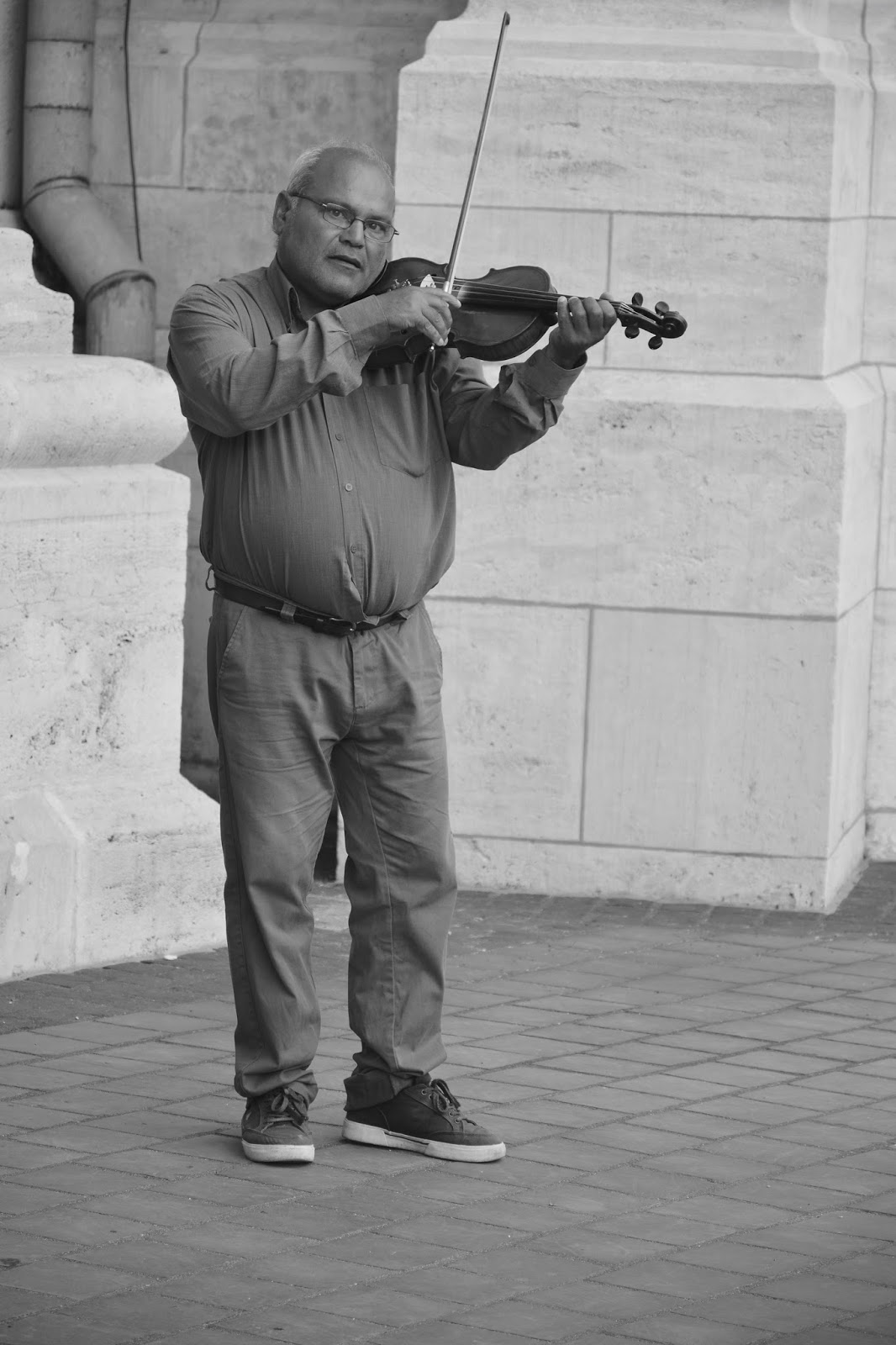 Street musician at the Fisherman's Bastion, Buda, Budapest