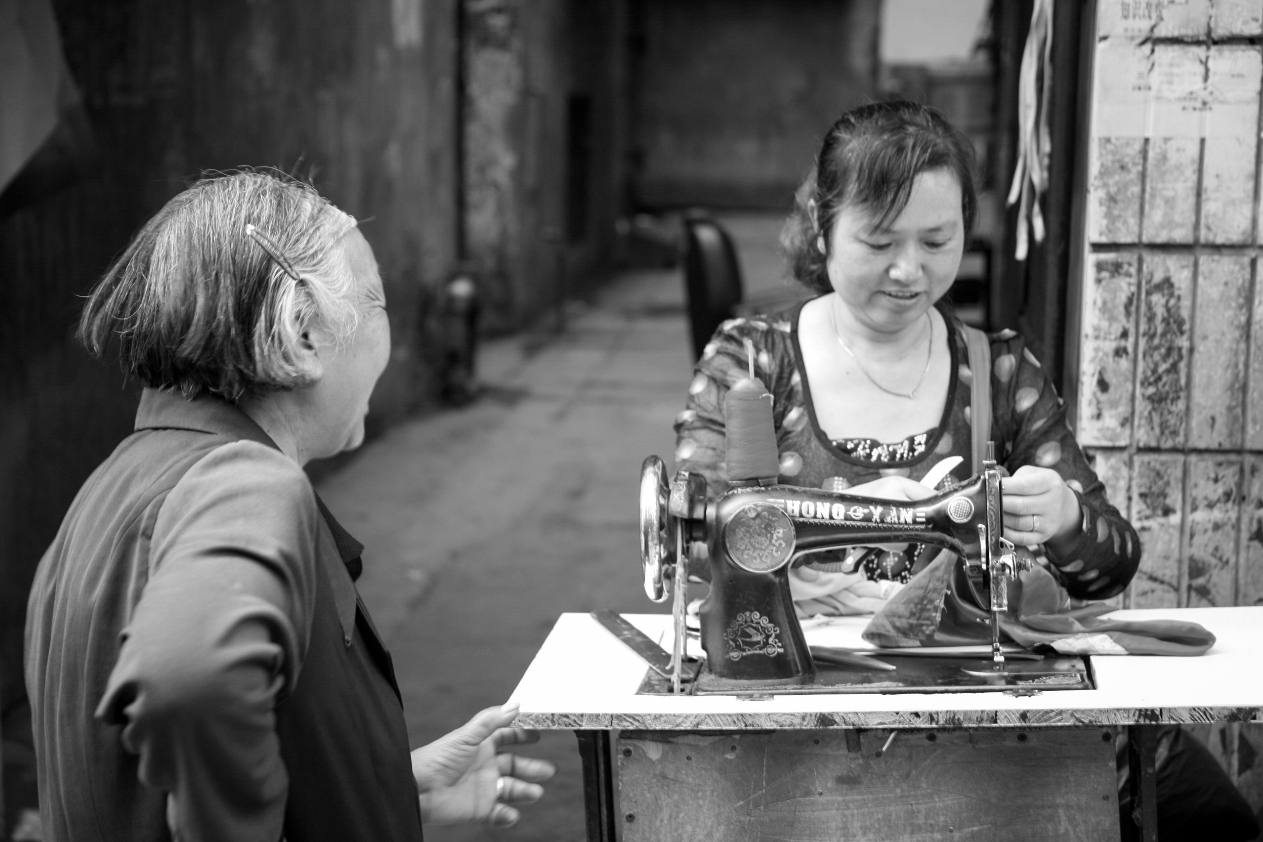 Street Seamstress, Fengdu, China