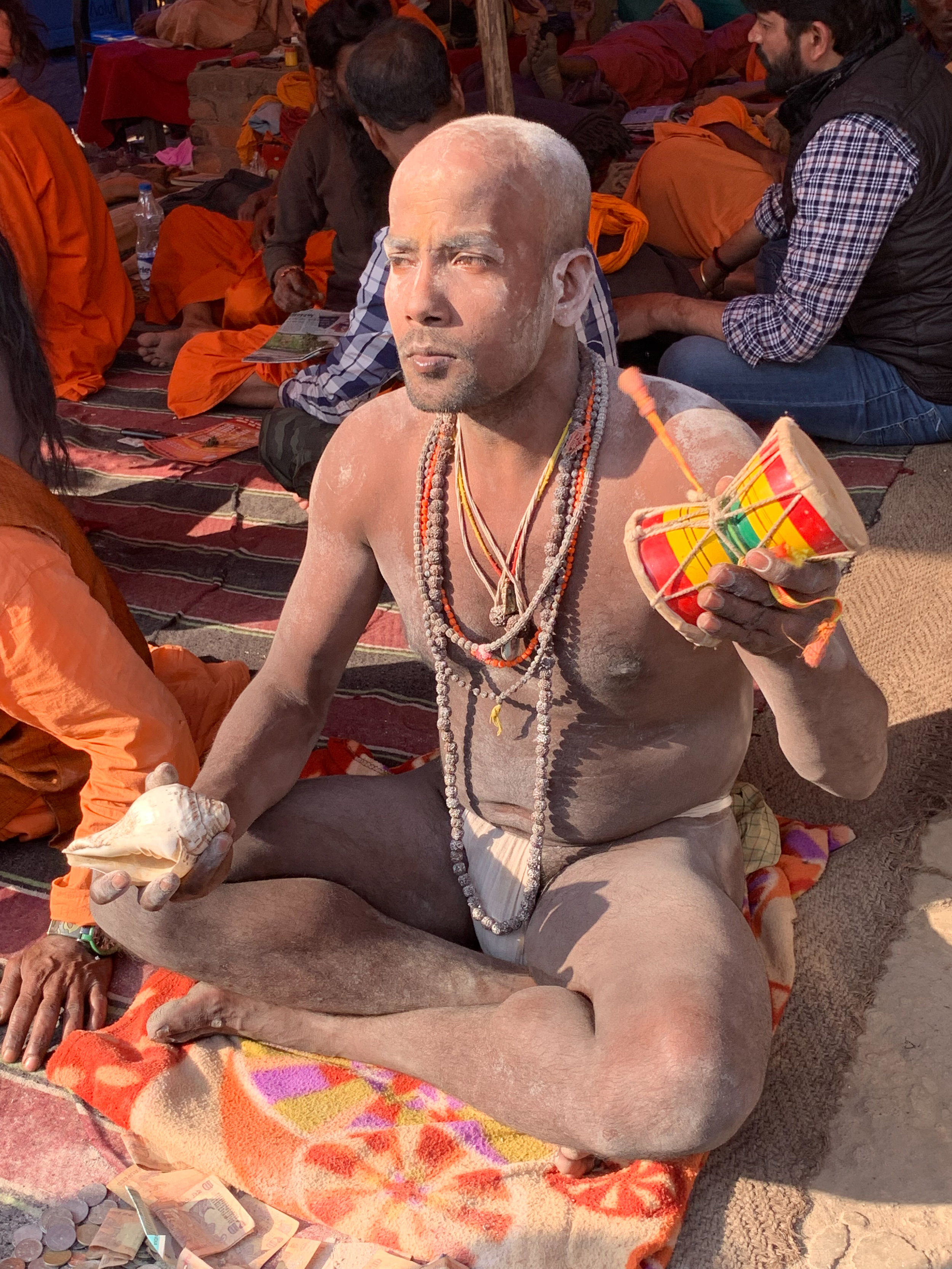 Sadhu at the Juna Akhara tents, Kumbh Mela, Prayagraj, India