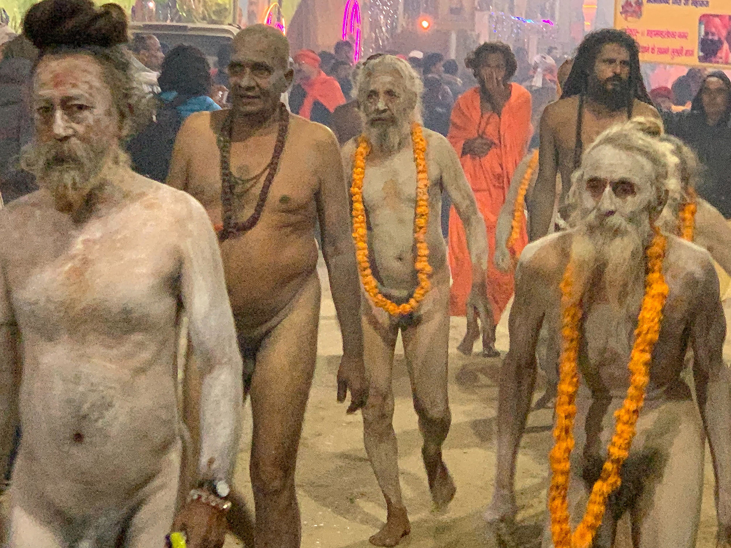 Naga Initiates marching down to the Royal Bathing Day