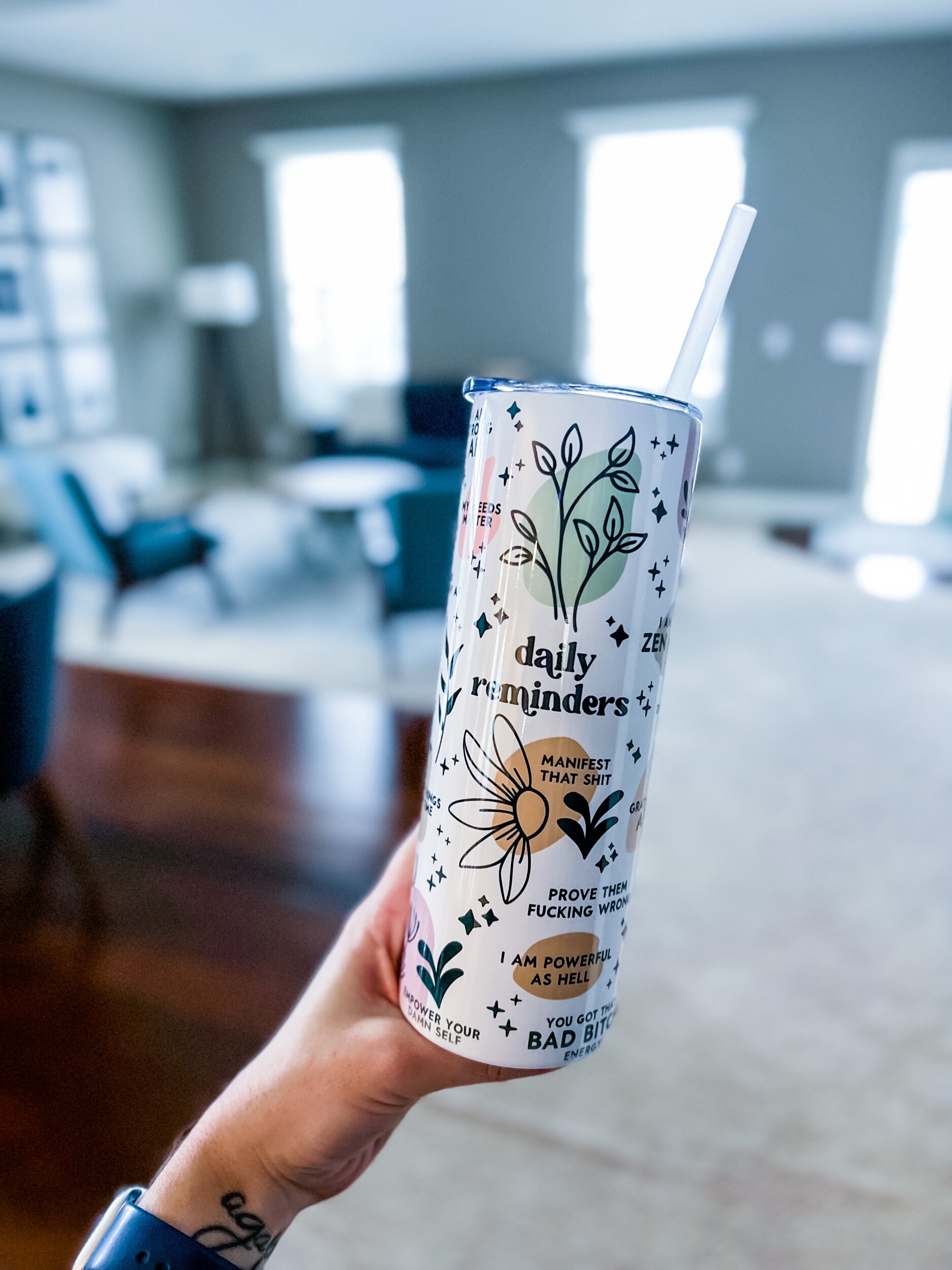 Tumbler Daily Reminder  20 oz Printed