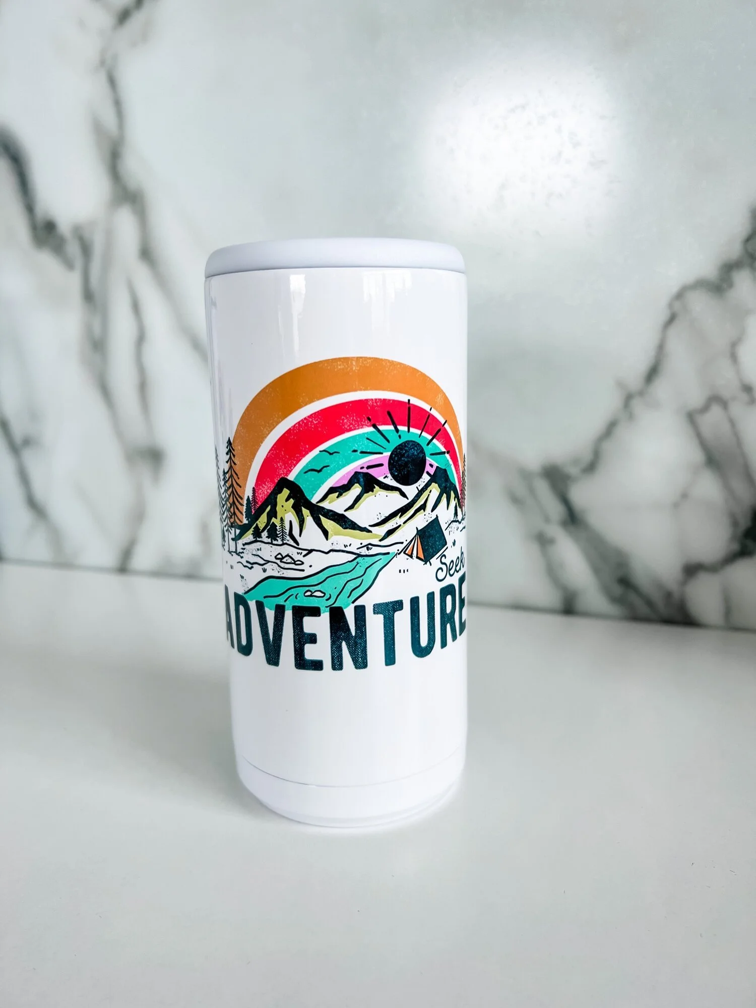 Slim Seek Adventure Can Cooler Printed