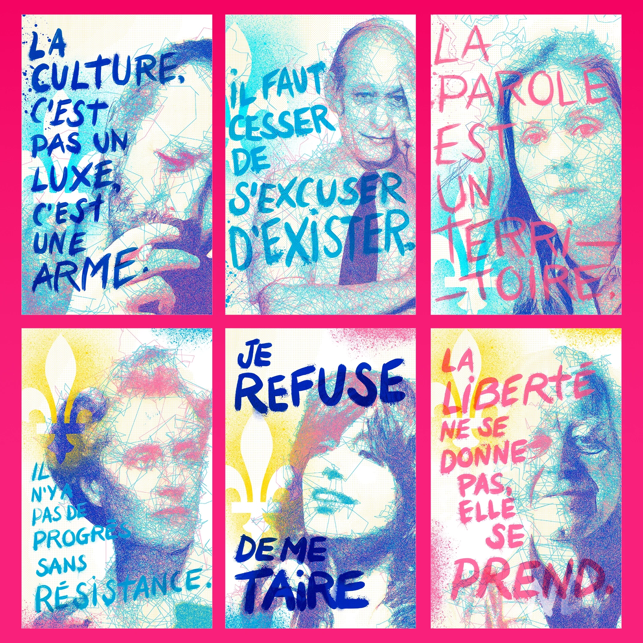 Lot de 3 cartes postales – Voix du Québec