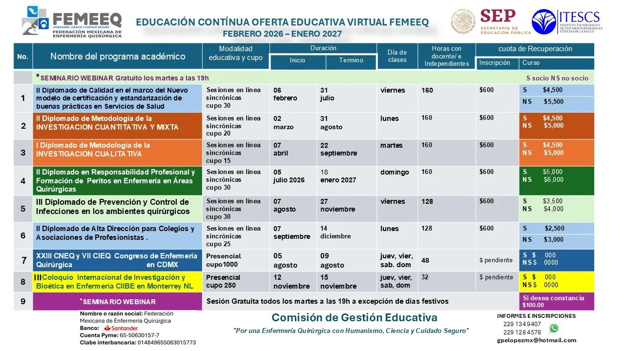 EDUCACIÓN CONTINUA FEMEEQ
