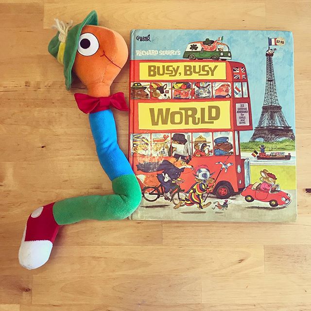 Busy, Busy World by Richard Scarry. These short tales from countries all over the world are mostly funny but also help kids think about different places and people.

Last week would have been Richard Scarry&rsquo;s 100th birthday. He wrote hundreds o