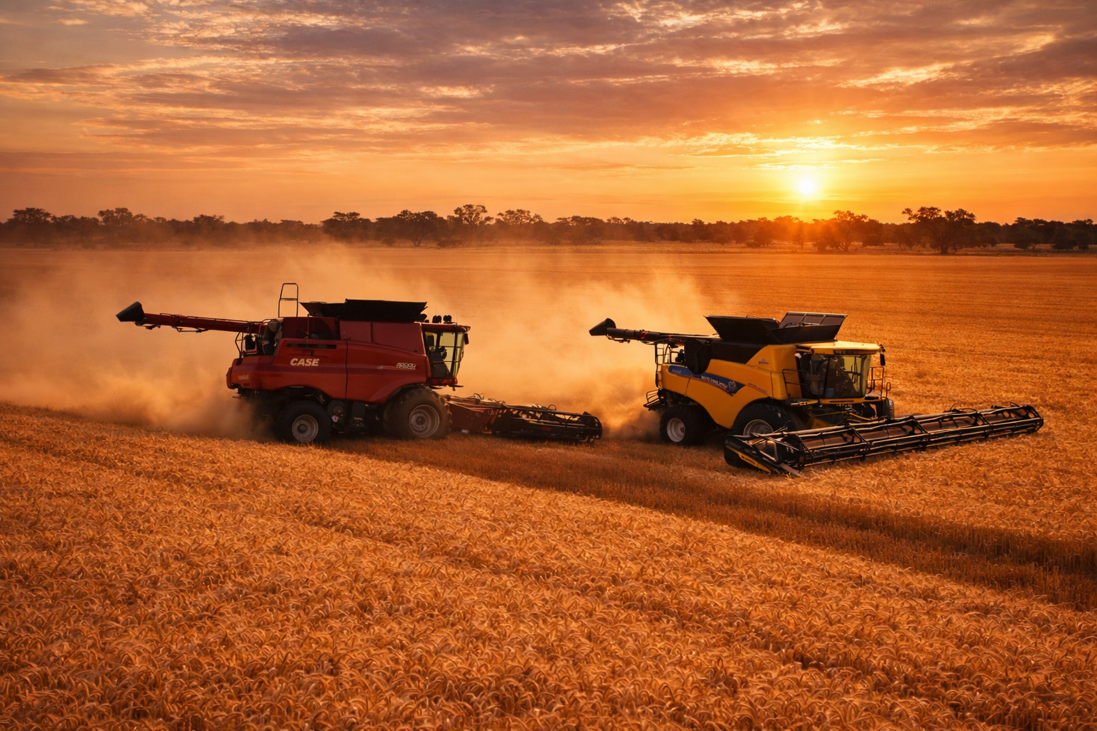 Case IH &amp; New Holland Combine + MacDon Front Customer Day