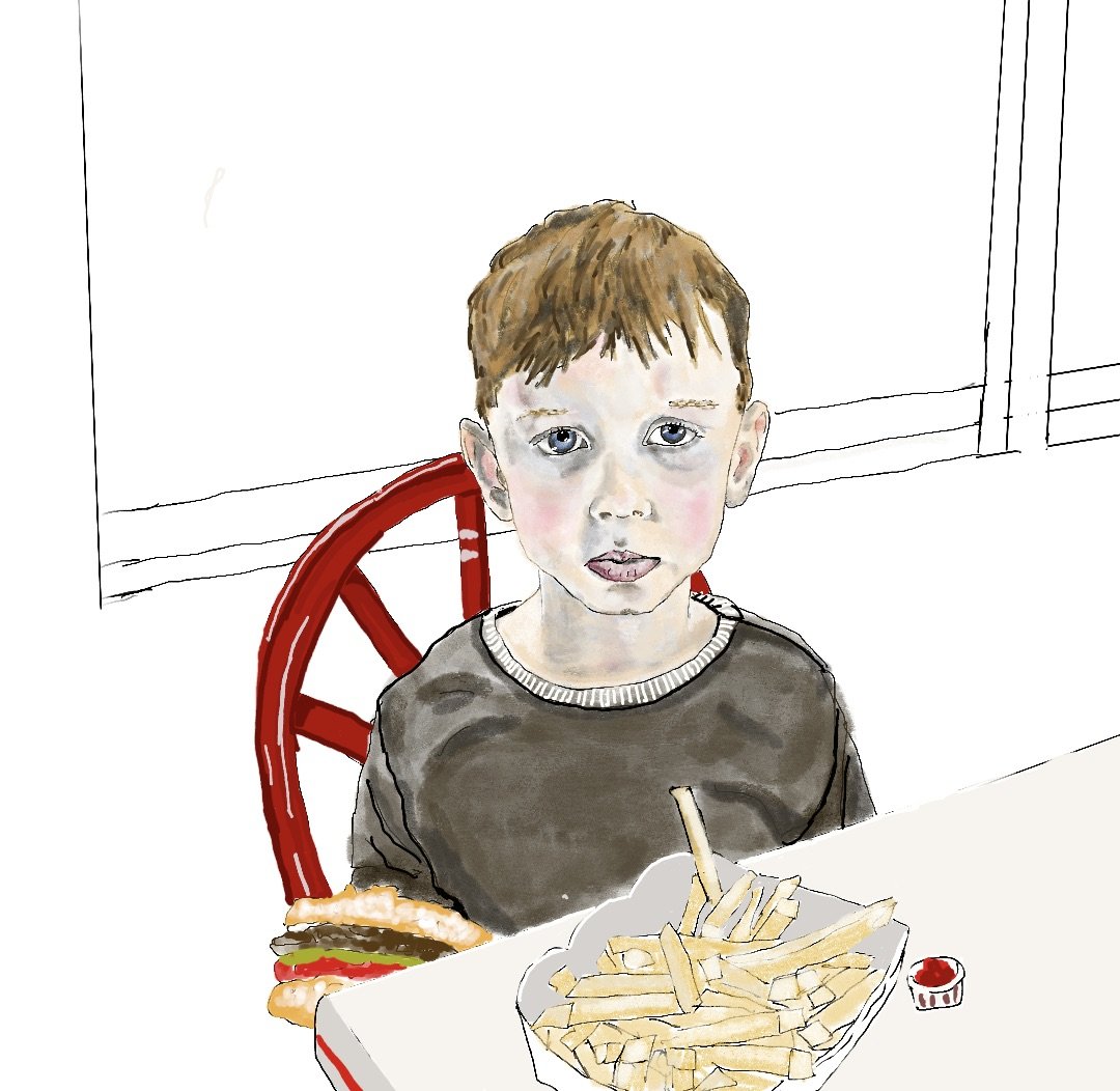 Burger Blues (digital painting, 2025)