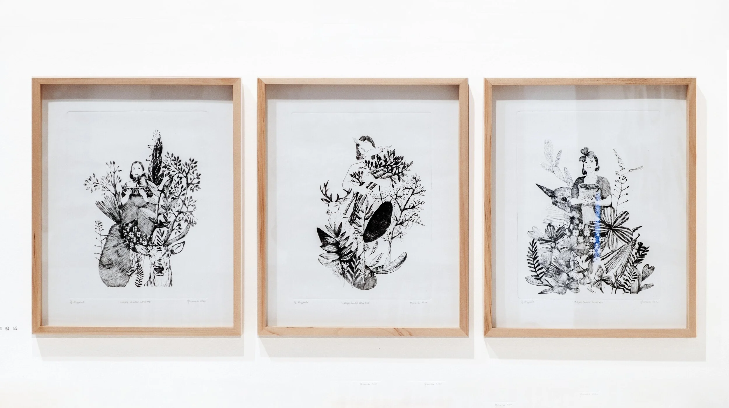 Theresia Sitompul Holopsis kuntul baris 1 2020 drypoint etching, 1/3, 39 x 30 cm