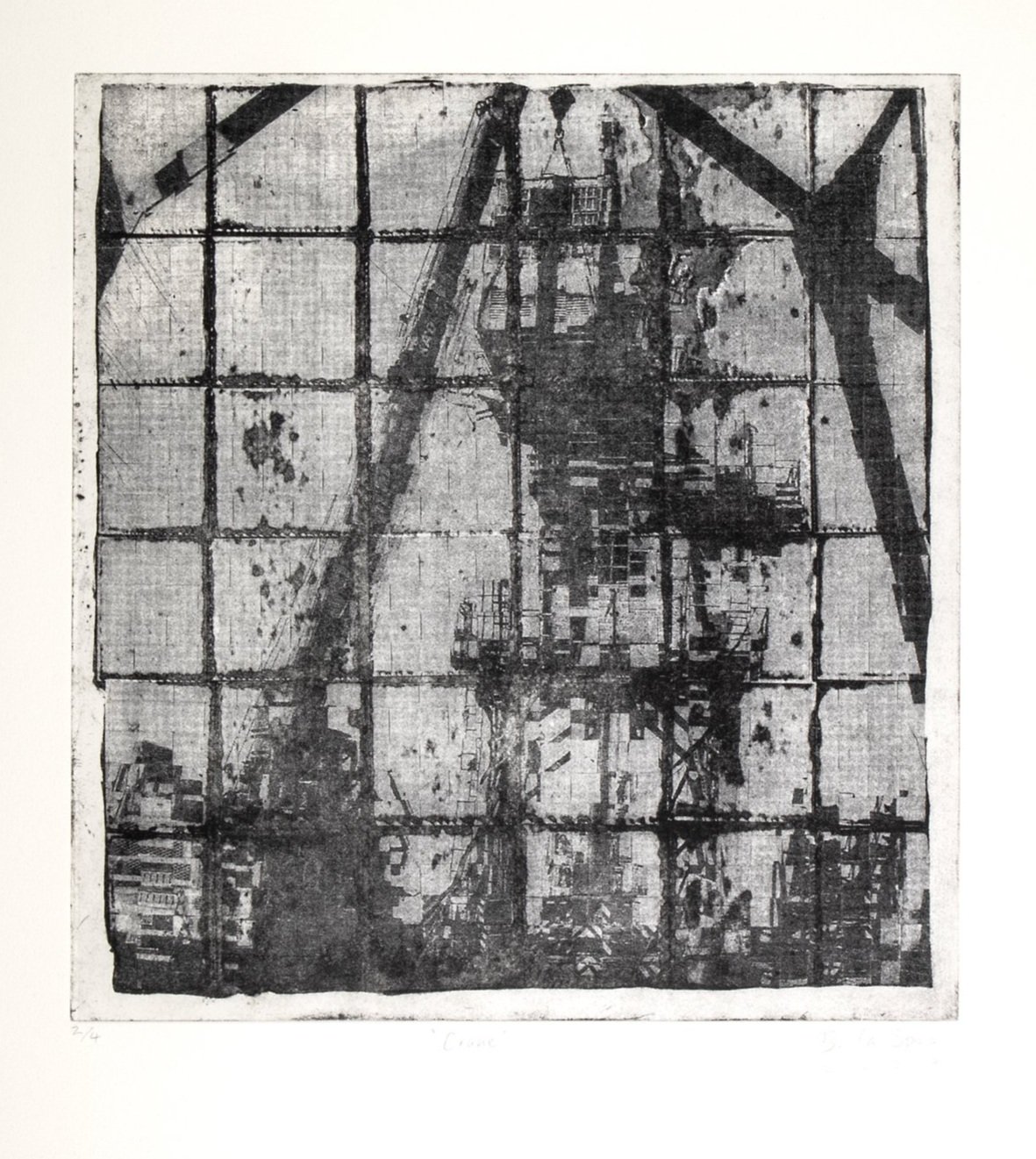  Bella la Spina,  Crane  2023, etching, 50 x 45 cm 