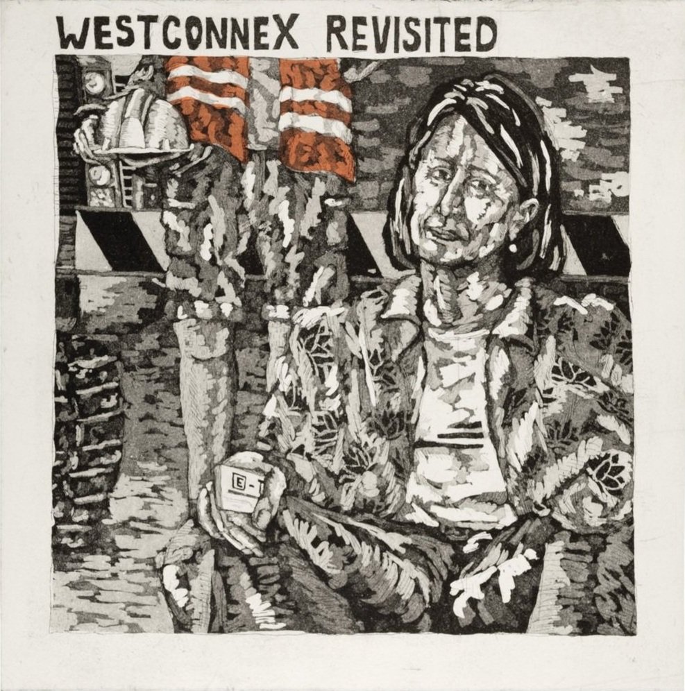  Shani Black,  Westconnex revisited  2021, etching, 50 x 45 cm 
