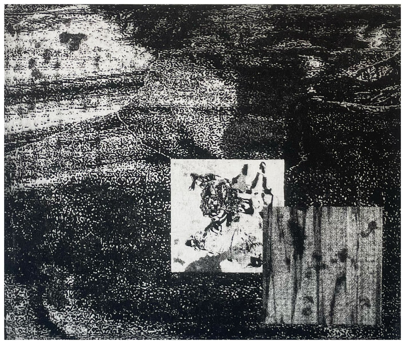  Annabelle McEwen,  Corporeal data composition  2023,  copper plate etching on Hahnemühle, 45 x 50 cm   