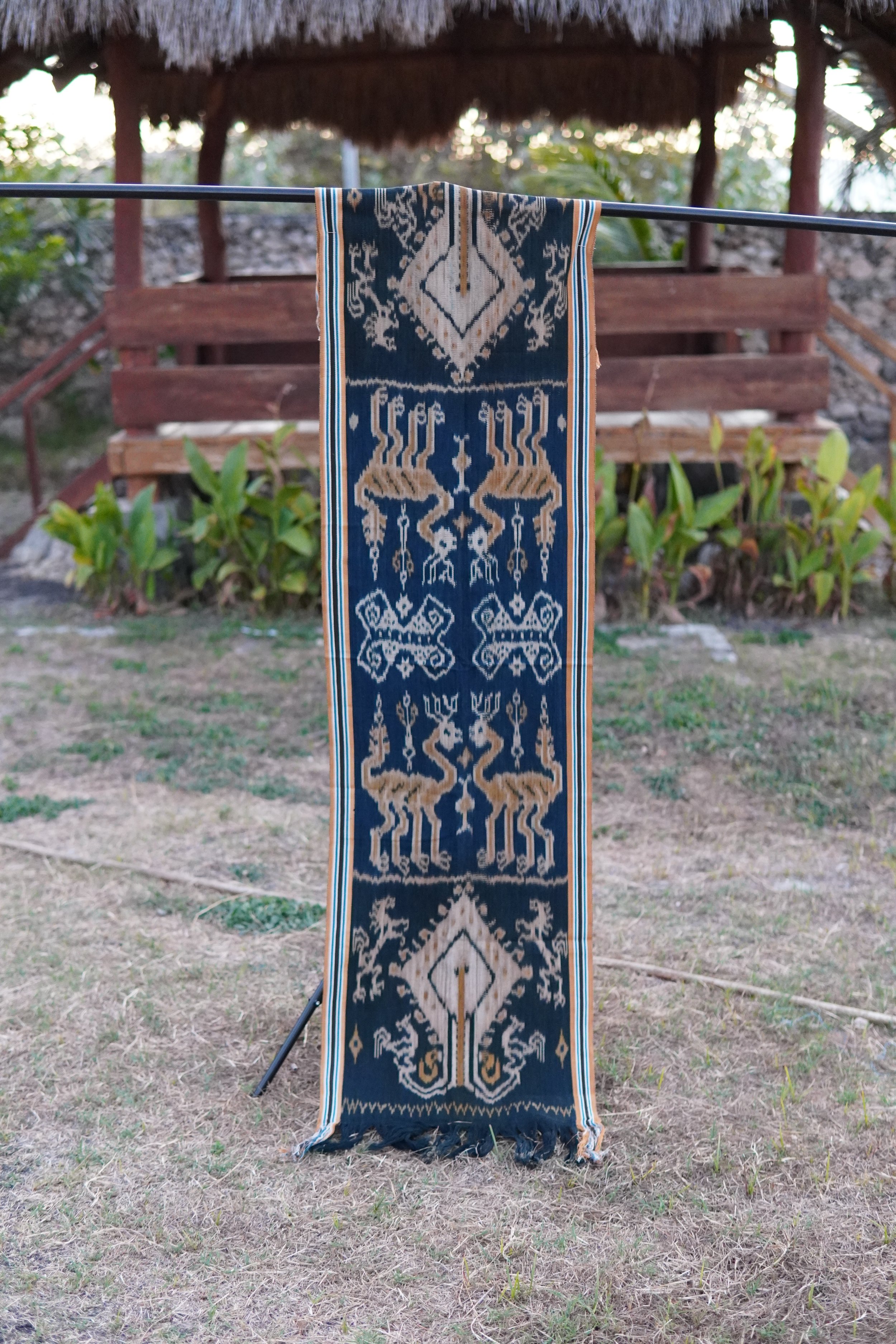  Mamuli Dangu Ruha   2022 cotton with natural indigo and iju wood dye 169 x 43 cm  