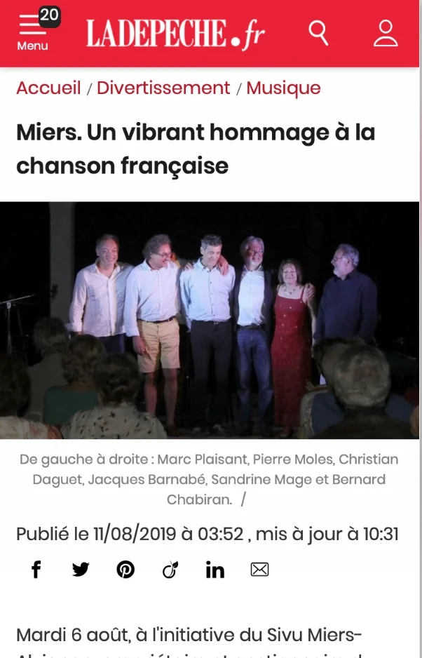 La Dépêche - Miers. Un vibrant hommage à la chanson française