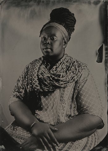 Collodion tintype portrait taken of Khadija Saye at Autograph workshop in 2016.  Image courtesy of Autograph.. (Copy)