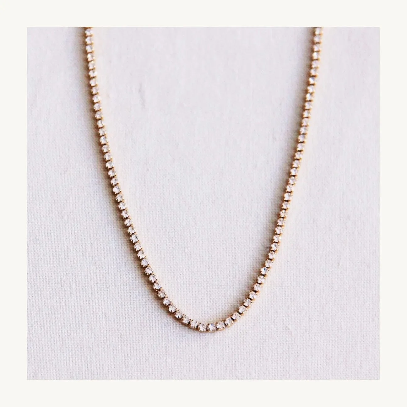 Simple rhinestone necklace by Bazou