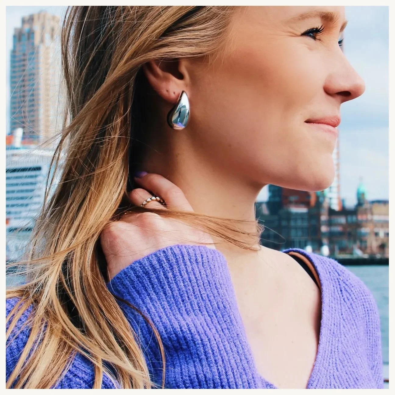 Drop earrings - silver by Bazou