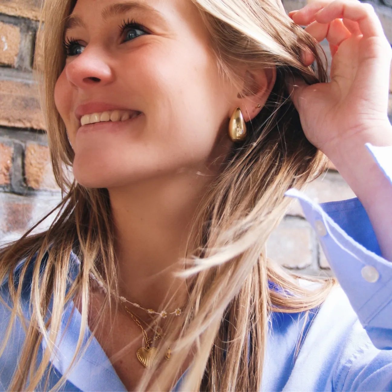 Drop earring - gold by Bazou