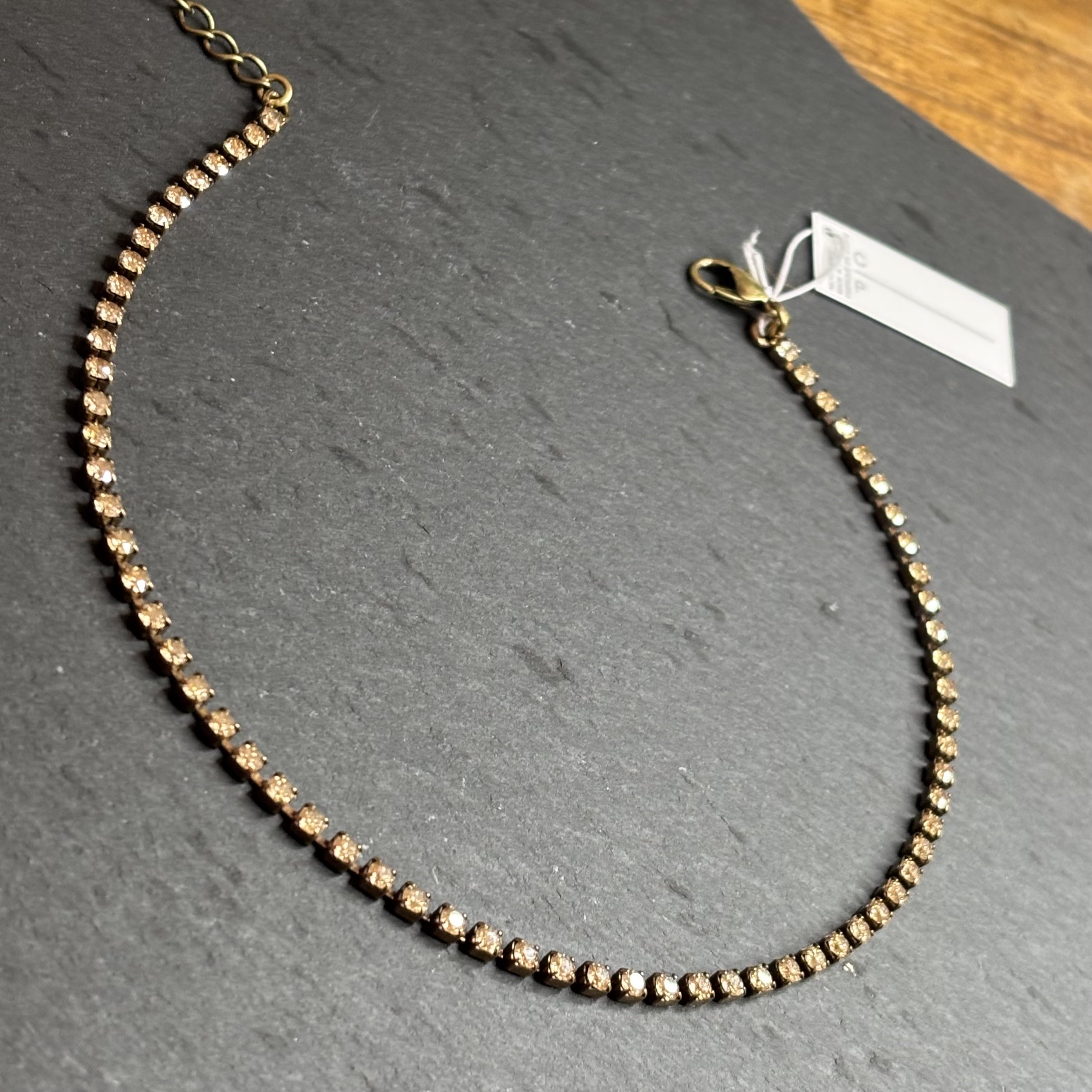 Karen soft amber colour vintage style short necklace