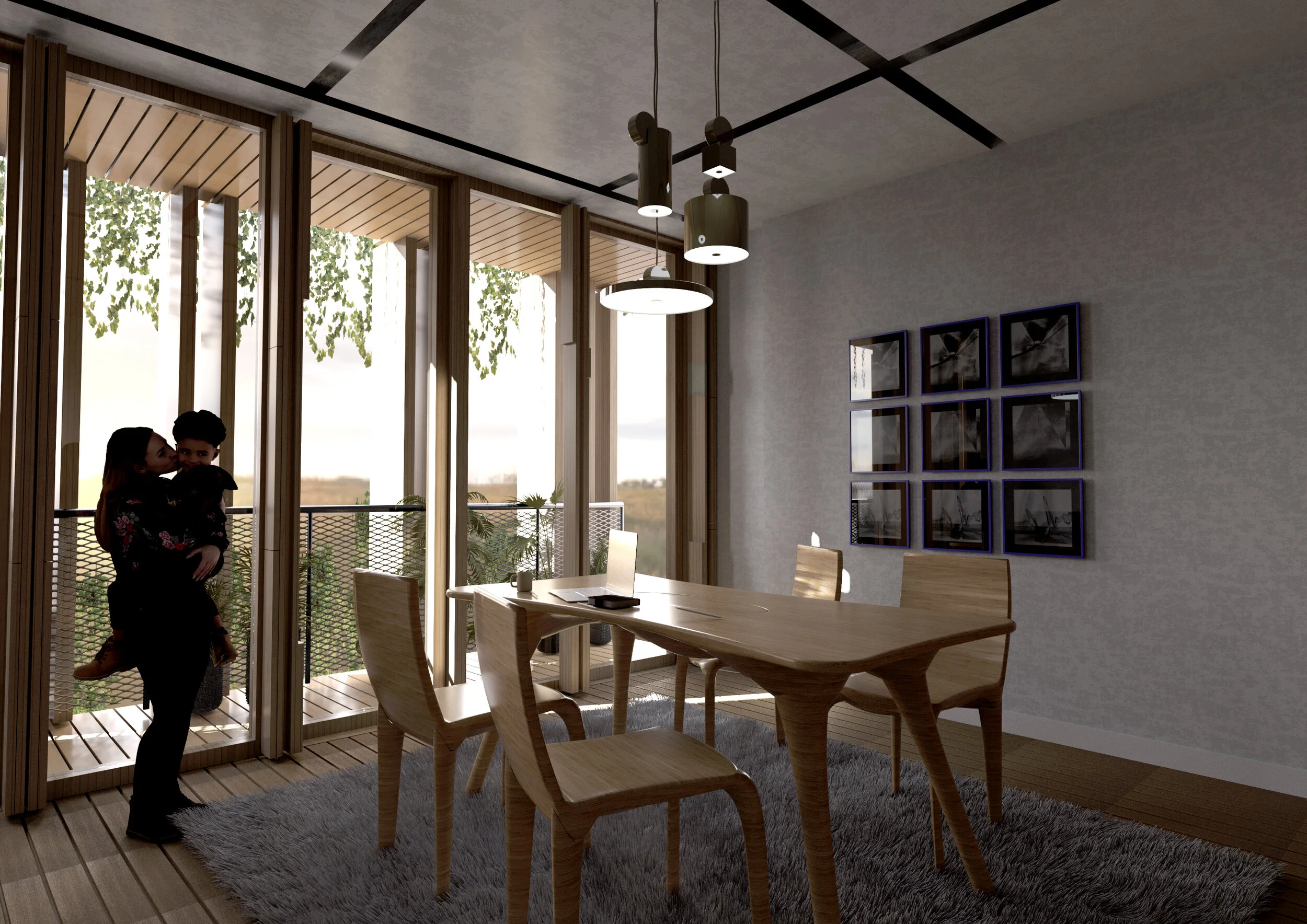 Table with Four Chairs