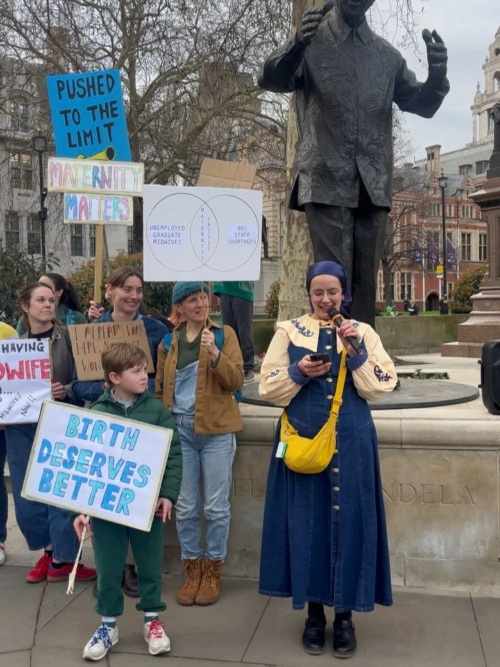 Women supporting women in action ✊🏽

Midwifery is in crisis that is clear. But for those who are not yet aware follow @midwiferysaphiya who is on a mission alongside her fellow student midwife&rsquo;s to demand better. 

Yesterday they gathered at P