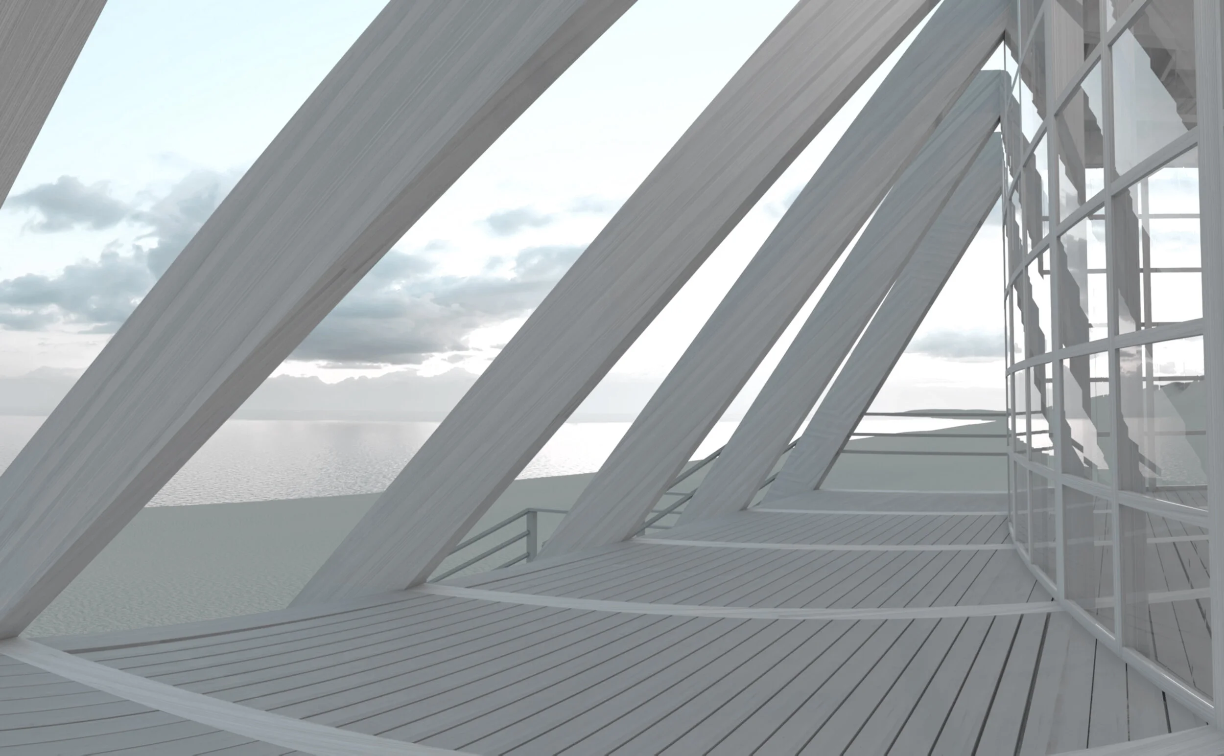 Exterior Perspective, looking south across the Atlantic Ocean