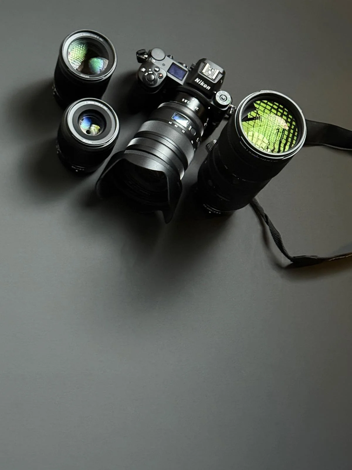 Branding Photography gear of a camera and lenses taken in Bristol.