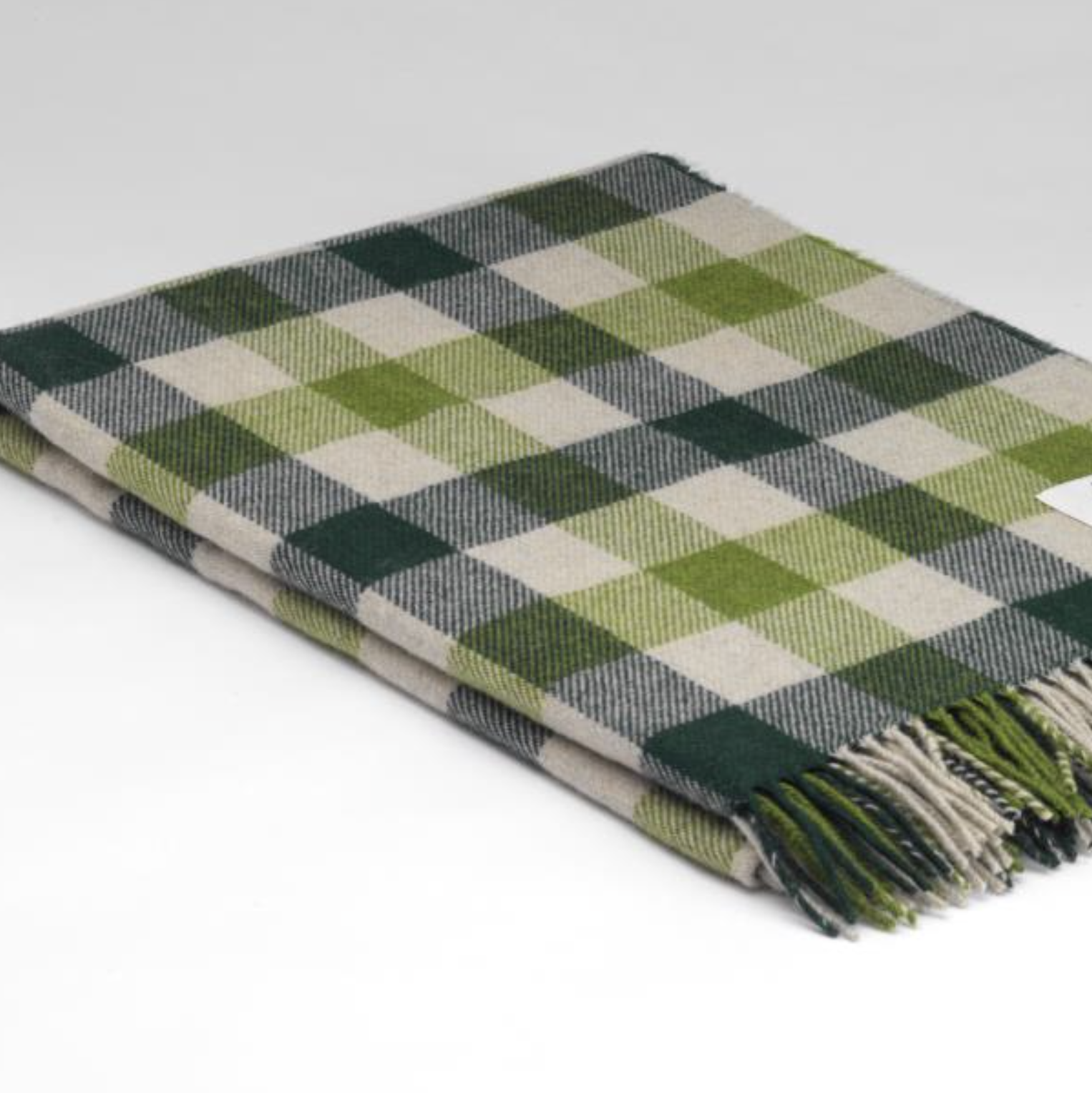 Hunter Plaid Wool Throw