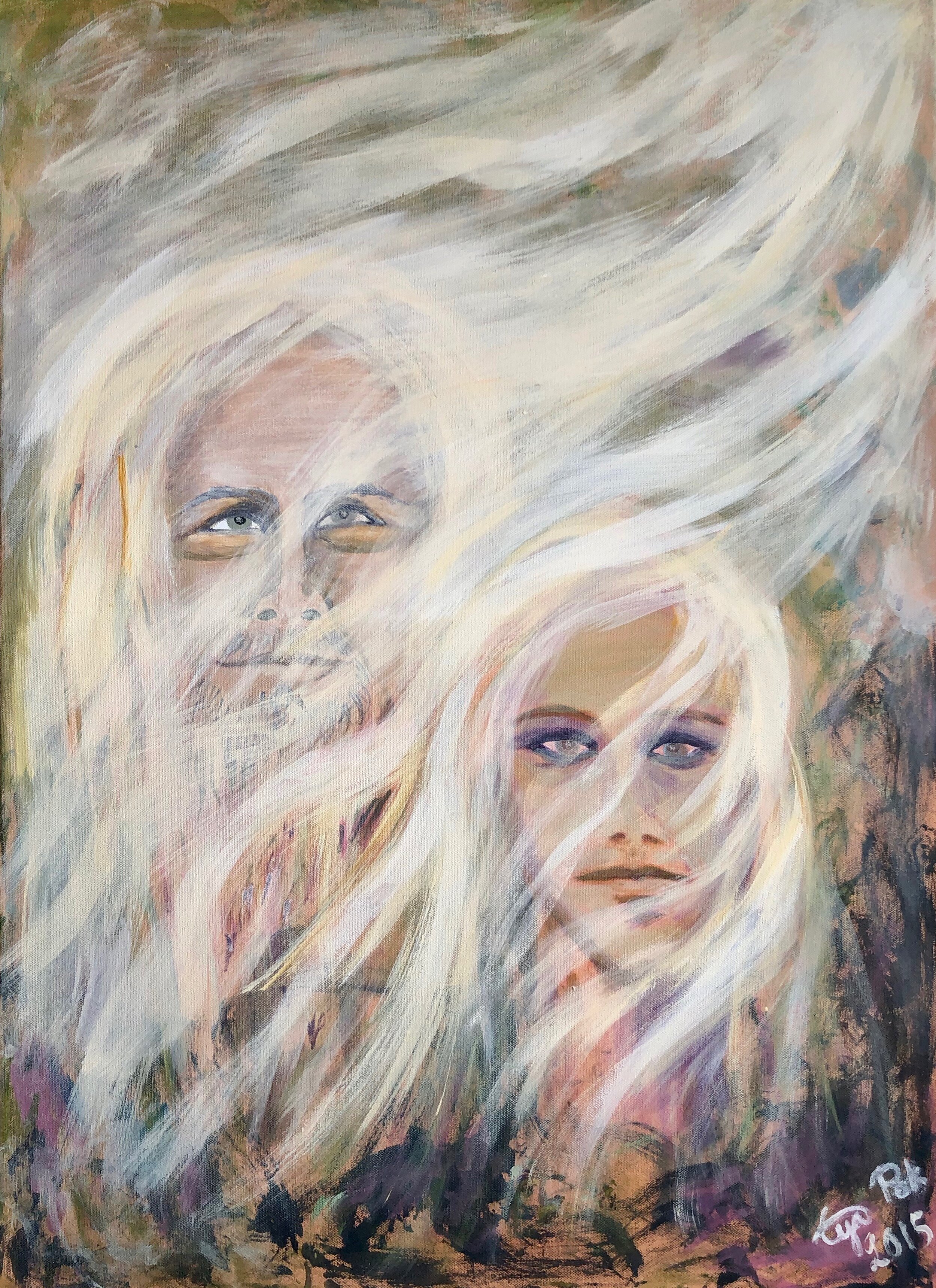 ANIMUS AND ANIMA, 2015, acrylic on canvas, 90x65cm. Sold. 