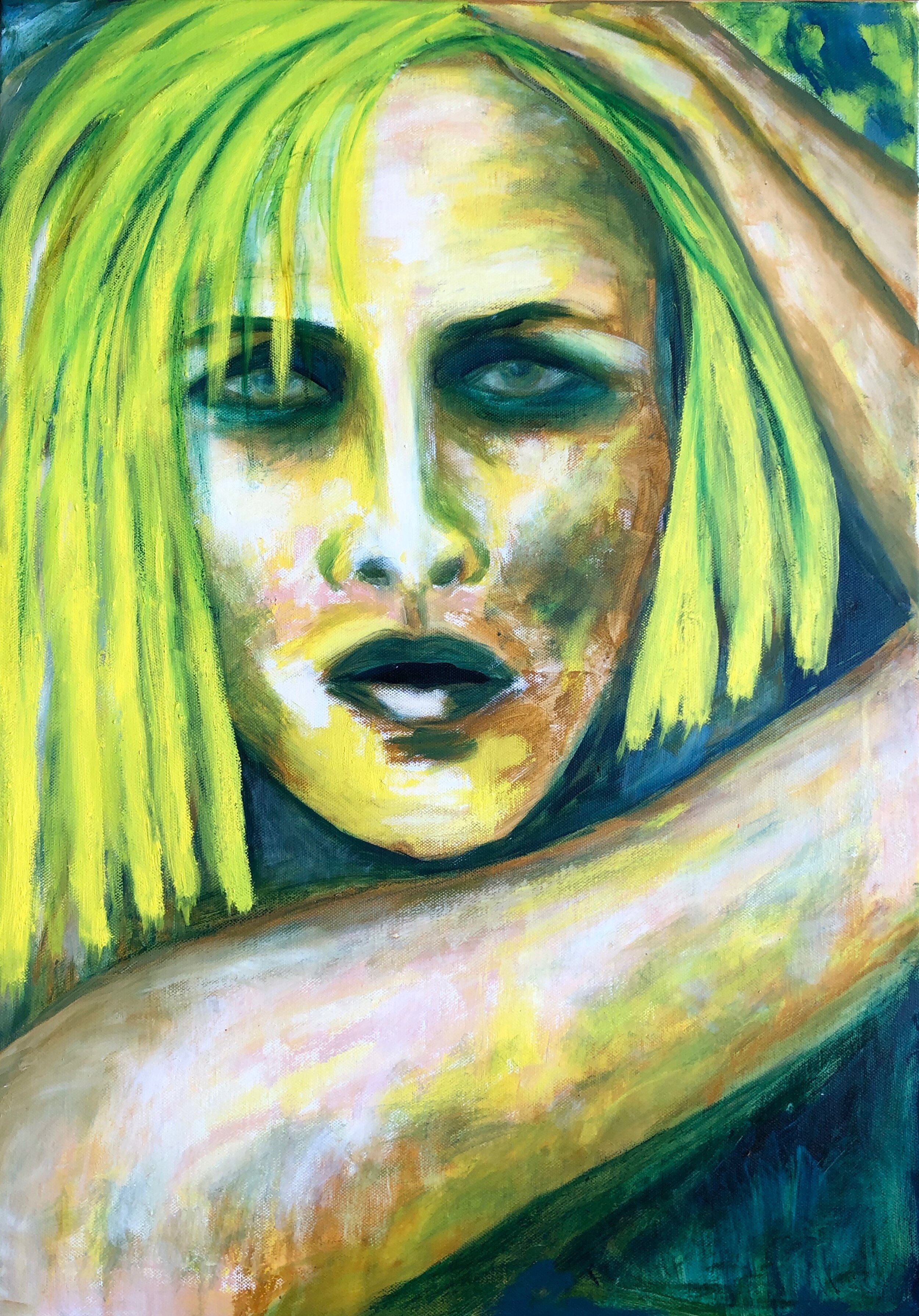  FACE ME!, 2019, oil on canvas 70x50cm 