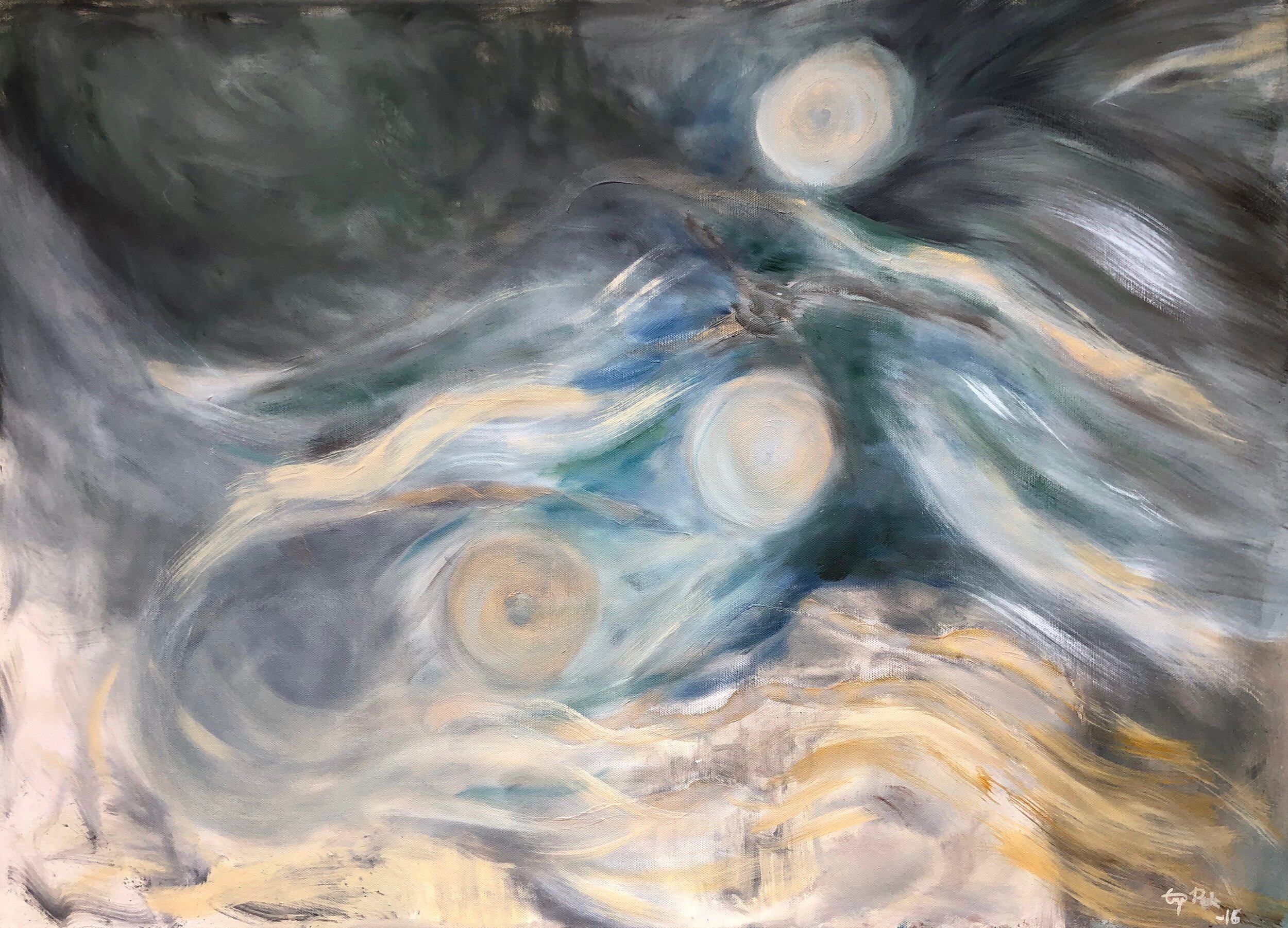  CALL OF THE MOON, 2015-16, oil on canvas, 65x90cm 