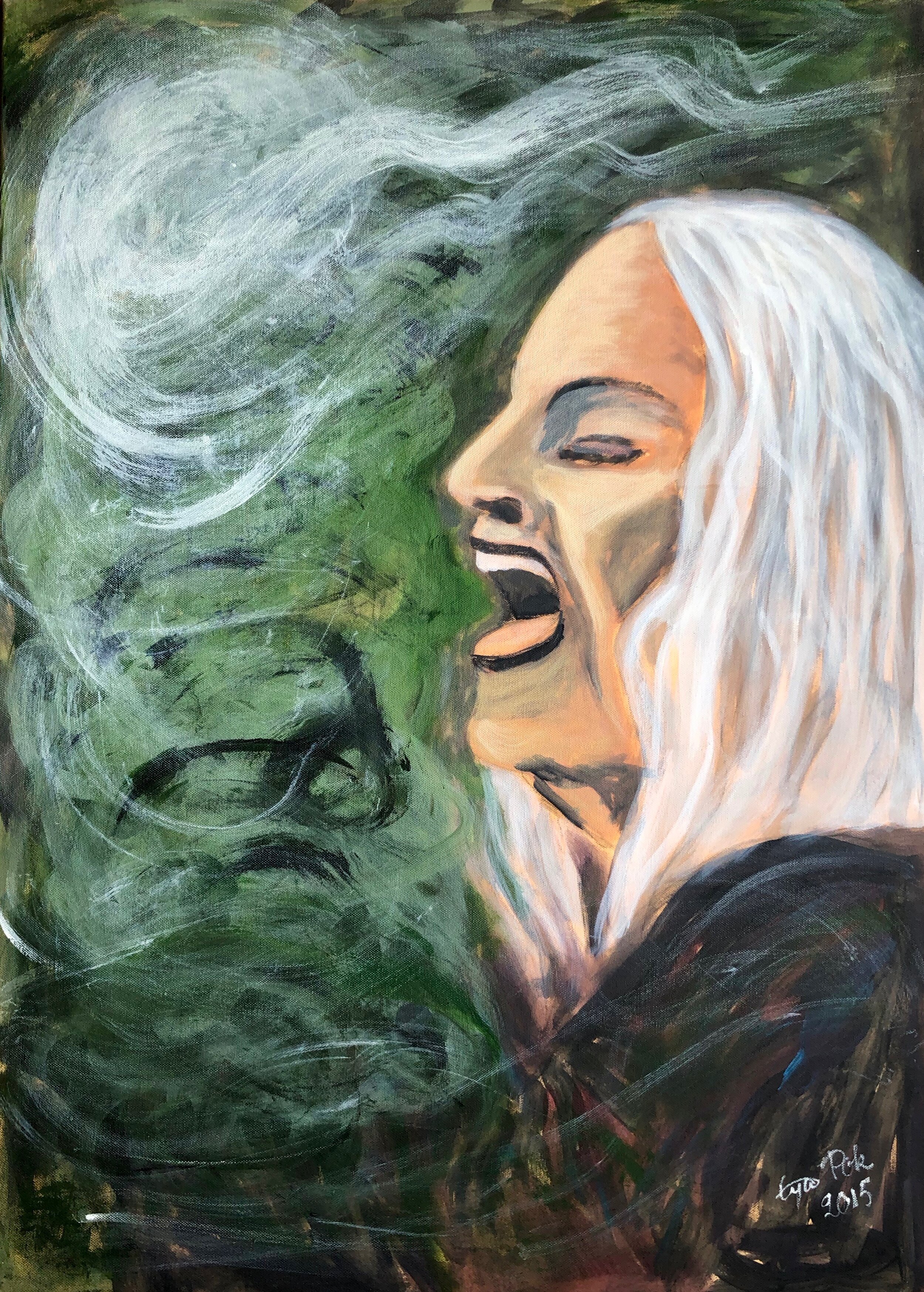  YELLING, 2015, acrylic on canvas, 90x65cm 