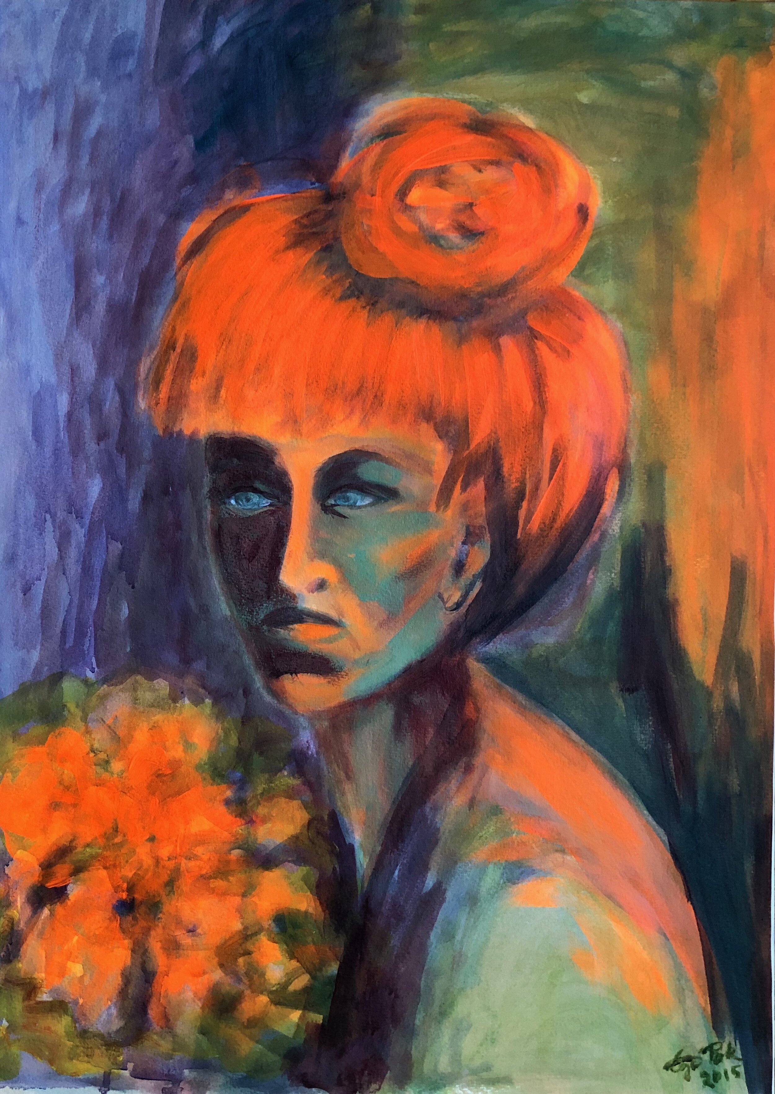  REDHEAD, 2015, acrylic on cardboard, 70x50cm 