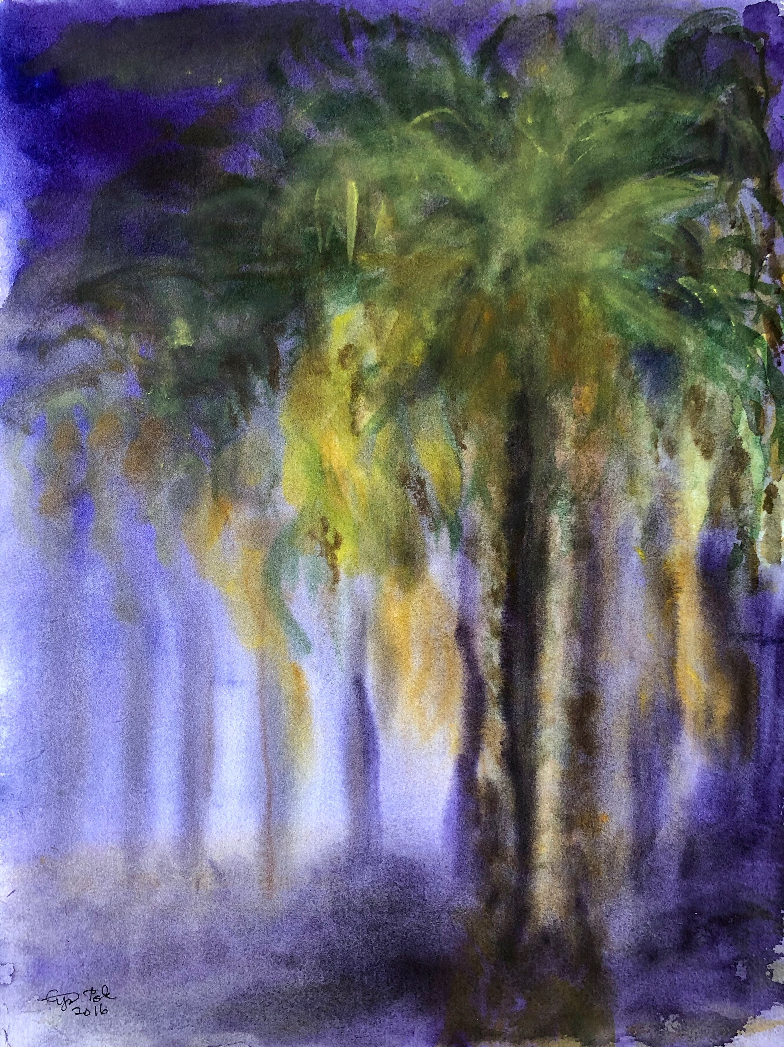  PALM FOREST BY NIGHT, 2016, 40X30cm 