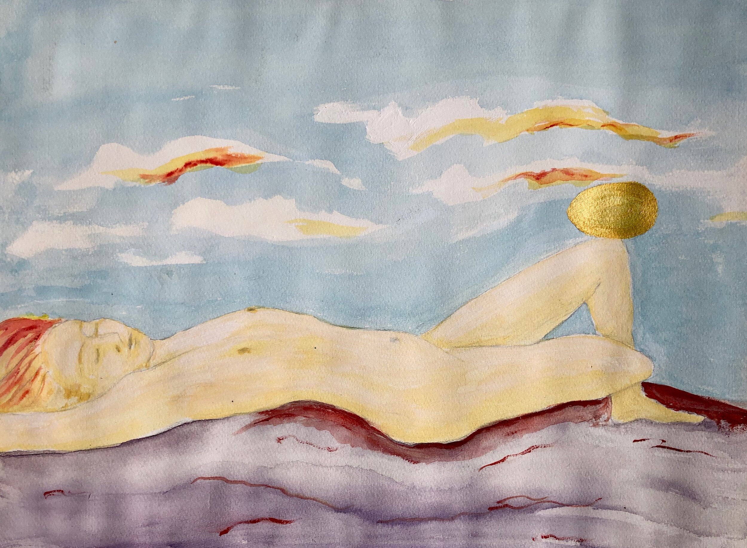  MOTHER OF WATER / VEEN EMONEN, 2014, watercolour and acrylic, 34x46cm 
